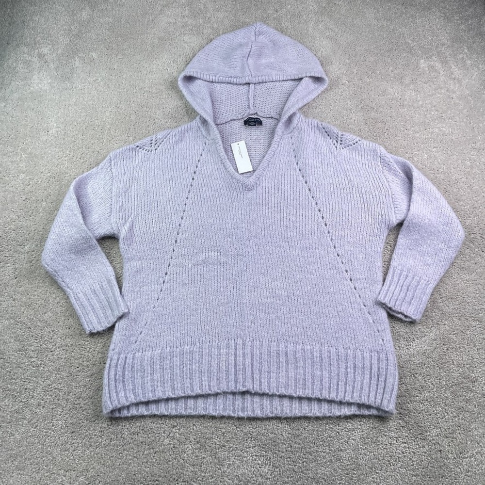 NEW American Eagle Sweater Womens Medium Purple Hoodie Wool Blend Jegging Fit